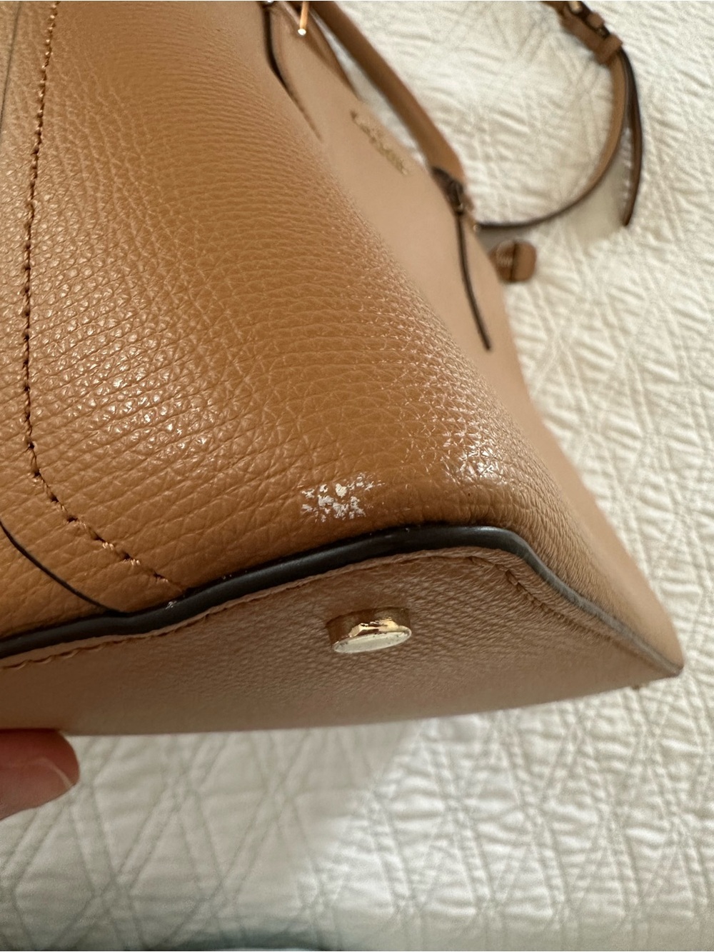 kate spade Caramel Tan Pebbled Leather Dome Satchel - Picture 3 of 7